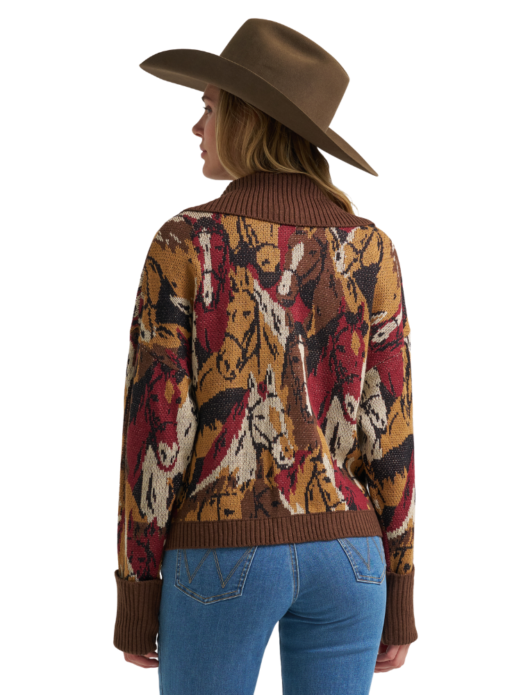 Cardigan Retro® Punchy Horses - Femme
