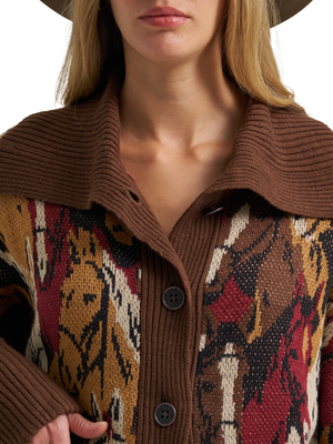Cardigan Retro® Punchy Horses - Femme