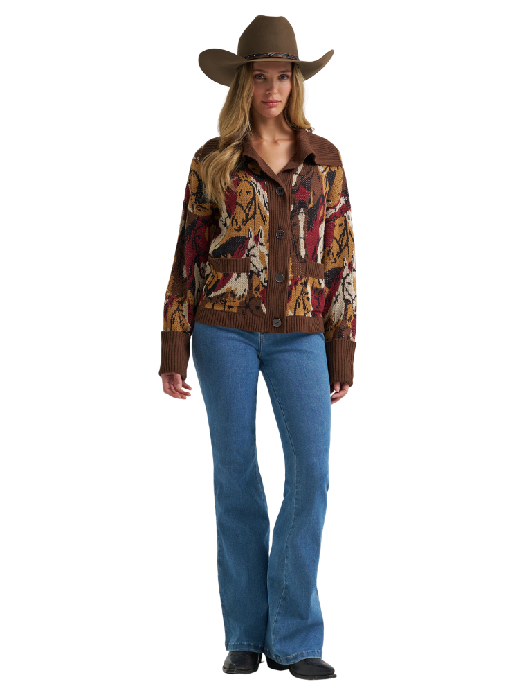 Cardigan Retro® Punchy Horses - Femme