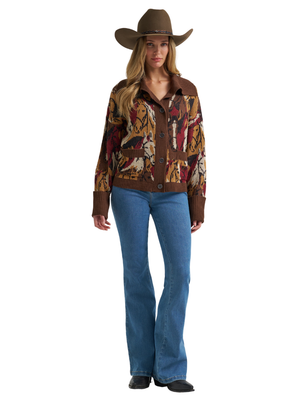 Cardigan Retro® Punchy Horses - Femme