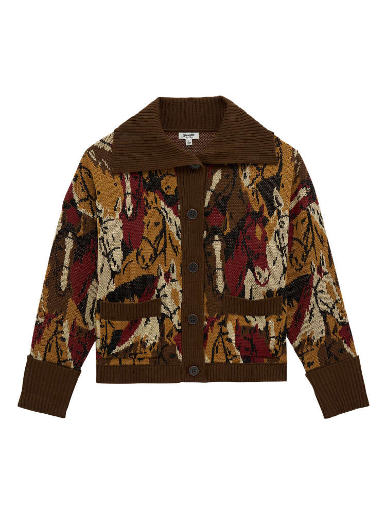 Cardigan Retro® Punchy Horses - Femme