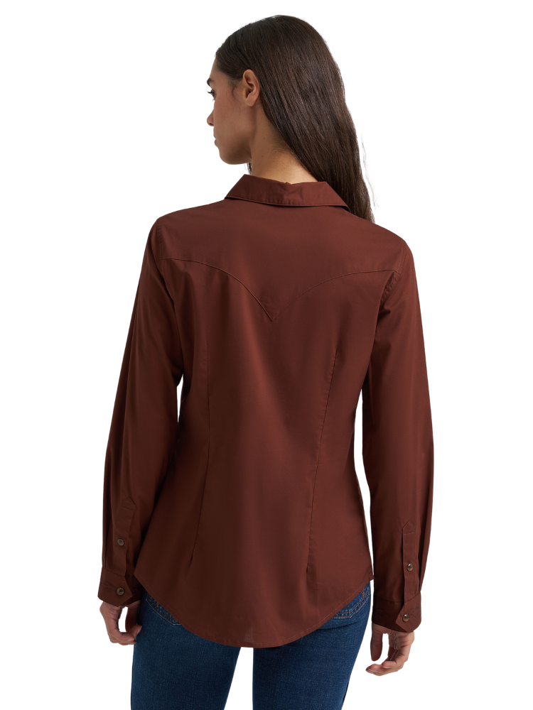 Chemise Western Sierra Snap Bootstitch Brune - Femme