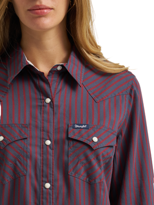 Chemise Western Retro® à rayures - Femme