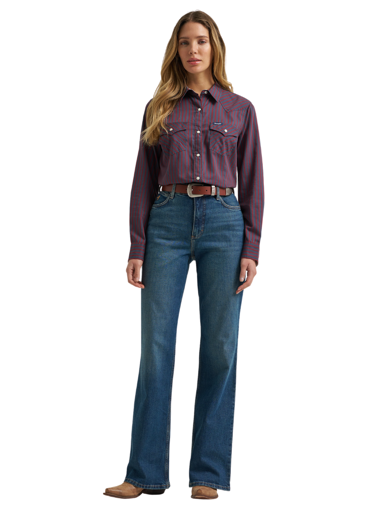 Chemise Western Retro® à rayures - Femme