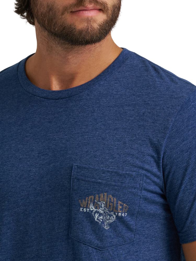 T-Shirt Blue Bronc à poche - Homme