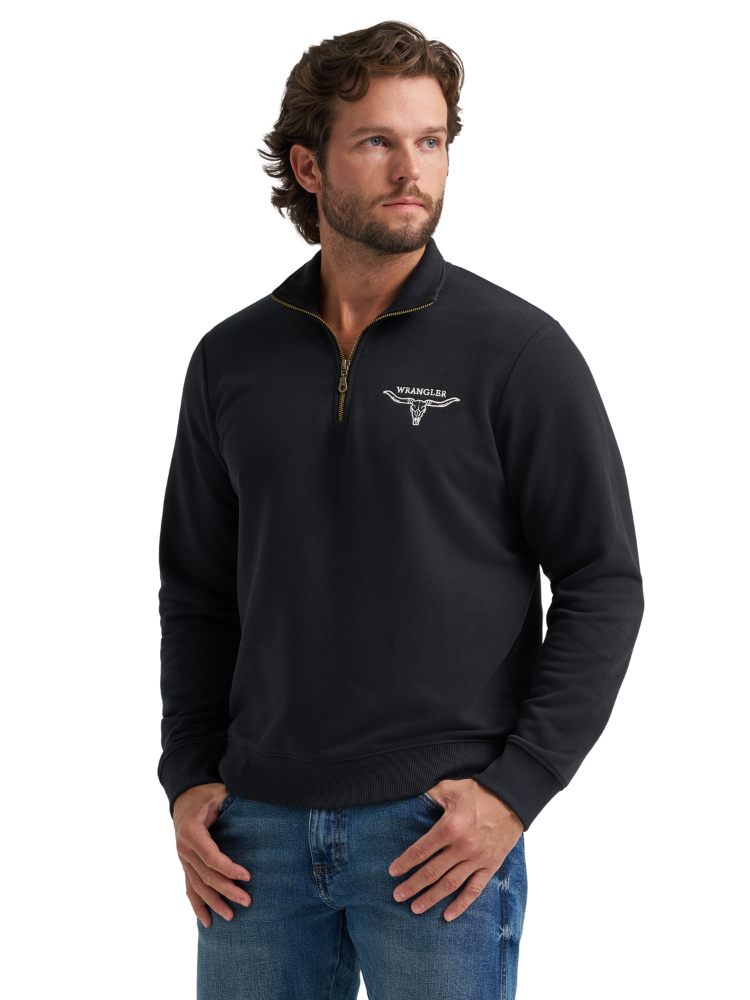 Chandail 1/4 Zip Horned Jet Black - Homme