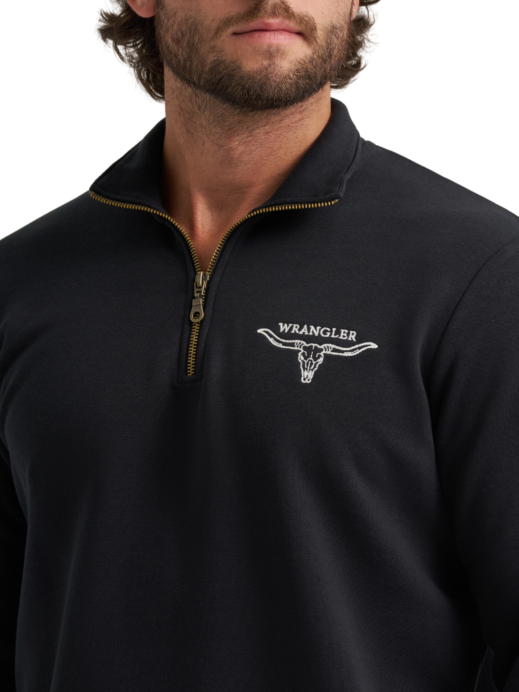 Chandail 1/4 Zip Horned Jet Black - Homme