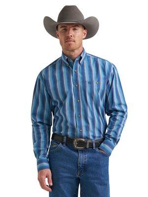 Chemise Western Rayée Bleu George Strait - Homme