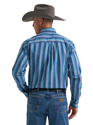 Chemise Western Rayée Bleu George Strait - Homme