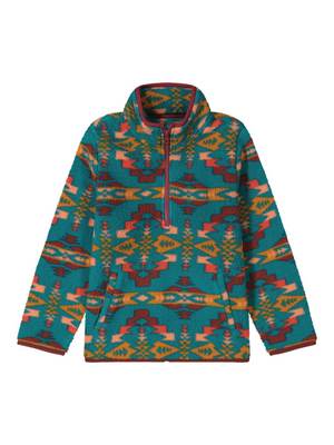 Veste de sherpa Aztec Turquoise - Fille