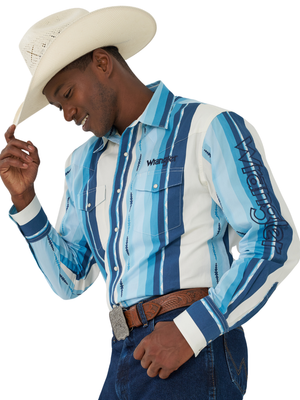 Chemise Western Vintage Stripe avec manche brodée - Homme