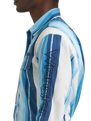 Chemise Western Vintage Stripe avec manche brodée - Homme