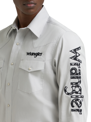 Chemise Western blanche à broderies - Homme