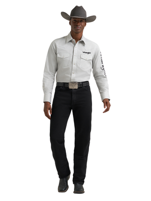 Chemise Western blanche à broderies - Homme