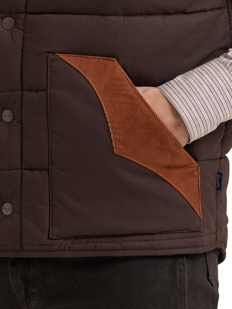 Veste sans manches Corduroy Yoke Puffer - Homme