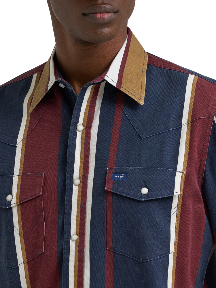Vintage Inspired Striped Brushpopper Shirt - Men
