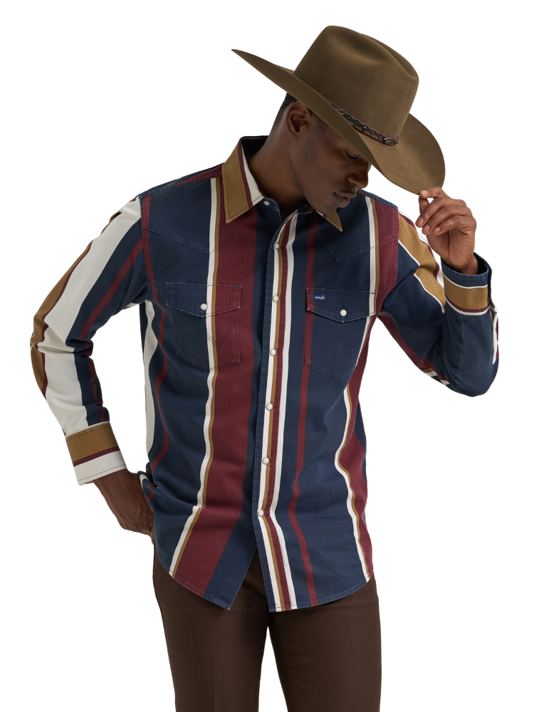Vintage Inspired Striped Brushpopper Shirt - Men