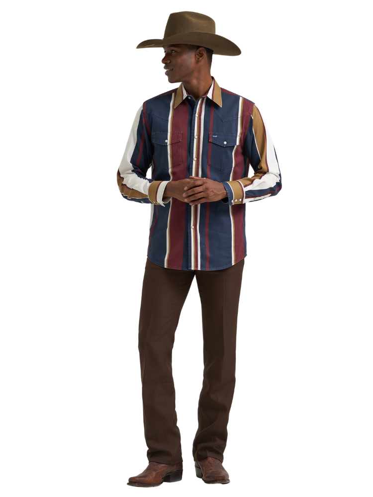 Vintage Inspired Striped Brushpopper Shirt - Men