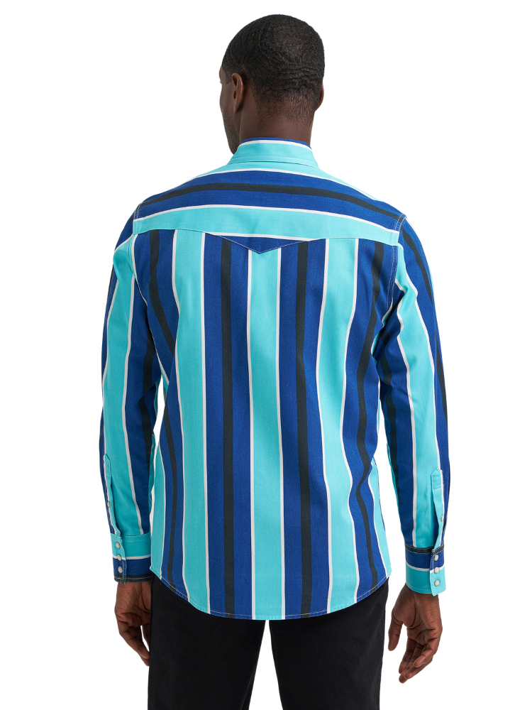 Chemise Western Vintage Inspired Blue - Homme