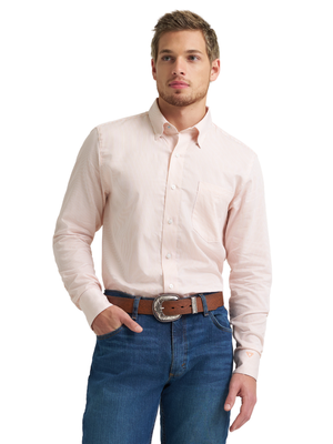 Wrangler® X Cody Johnson Striped Peach Western Shirt - Men's