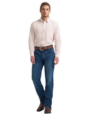 Wrangler® X Cody Johnson Striped Peach Western Shirt - Men's