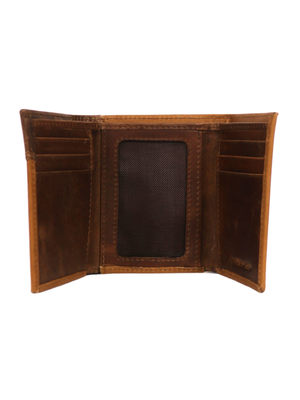Tan Crazy Horse Tri-Fold Wallet