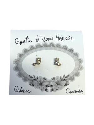 Crystal boot earrings