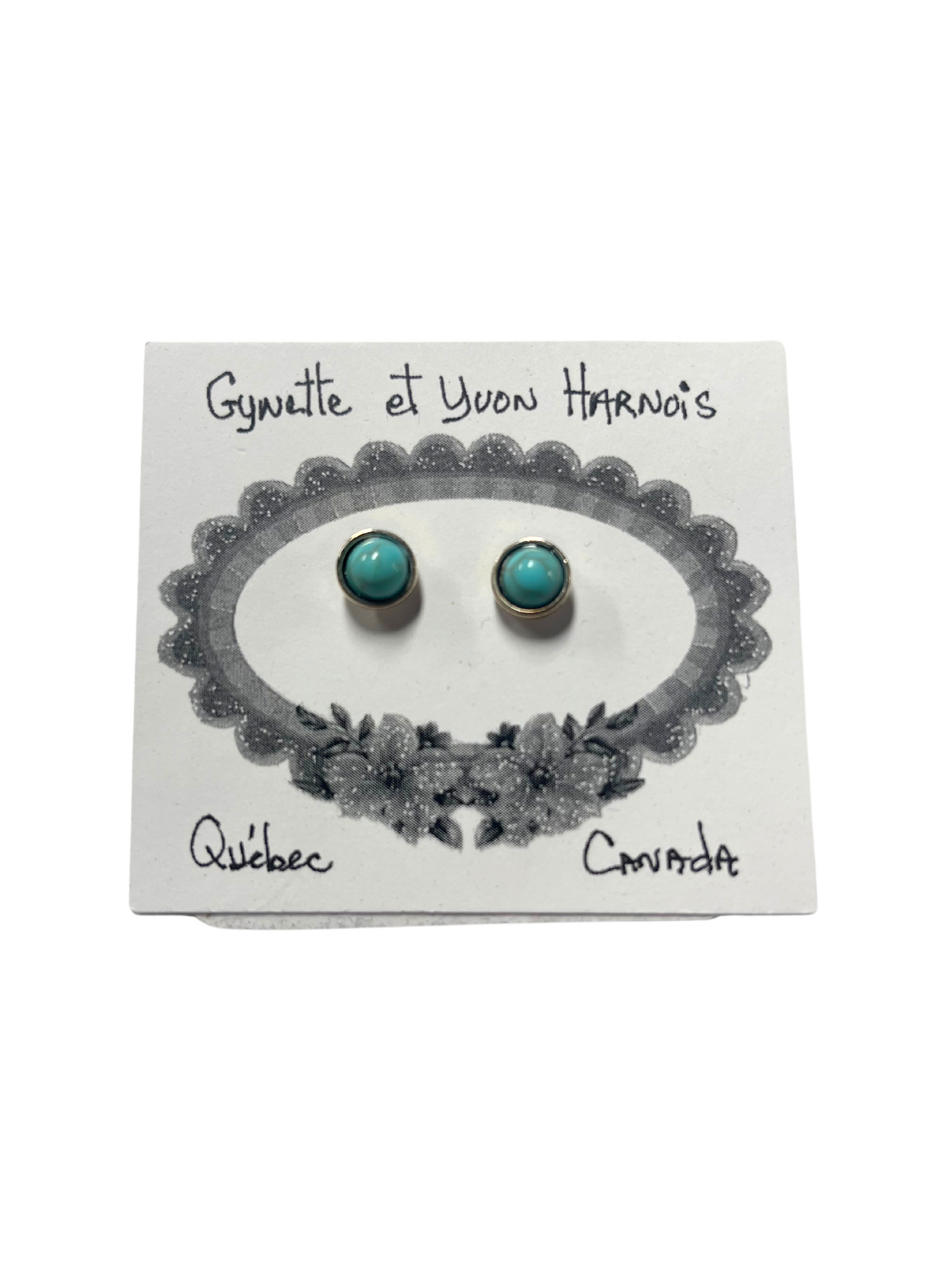 Boucles d'oreilles western Pierre Turquoise