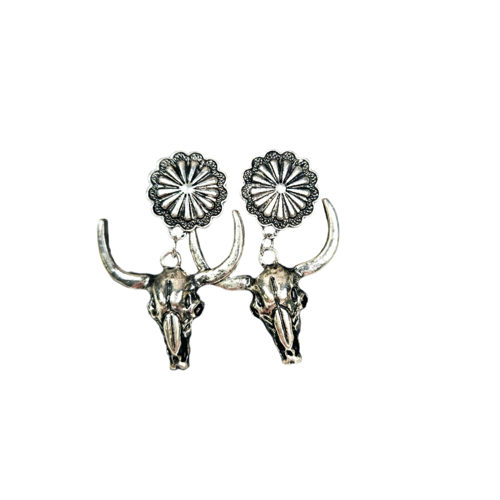 Boucles d'oreille Longhorn Concho Antique