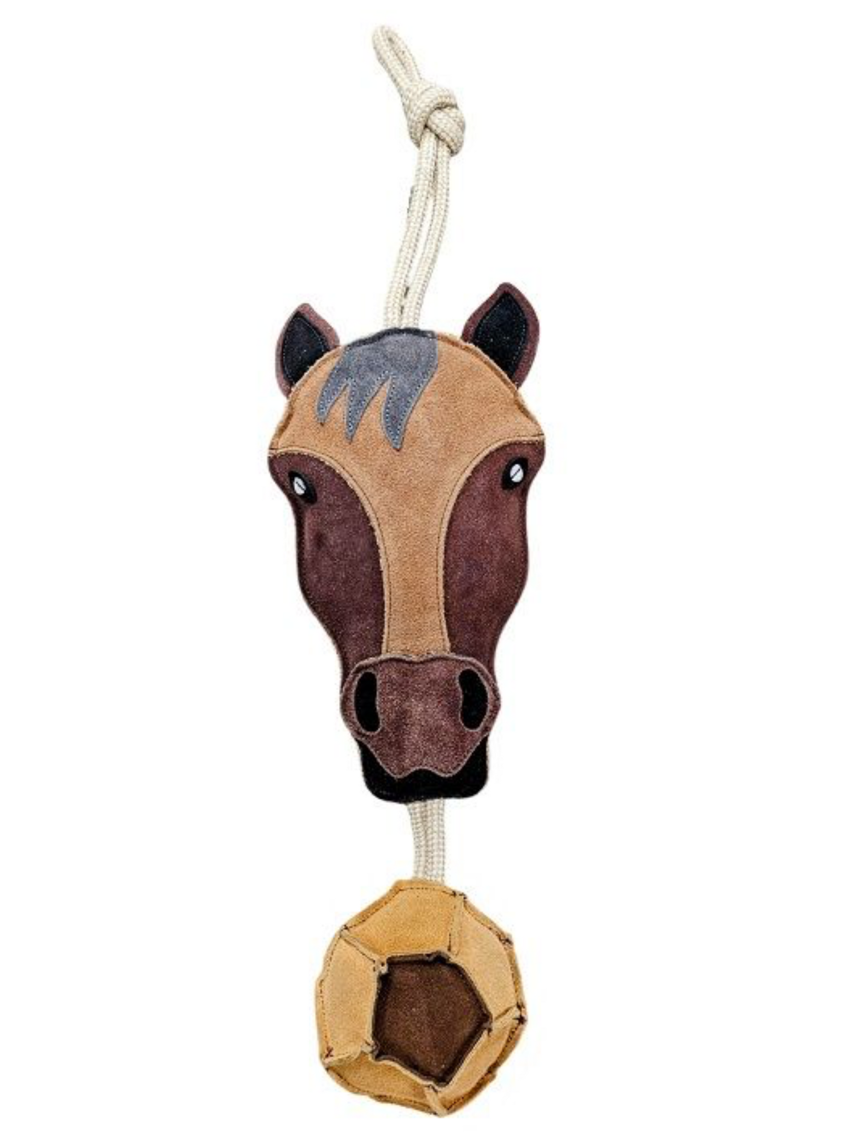 Horse head toy with ball