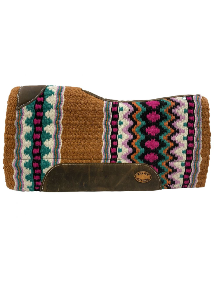 Tapis Western de baril Rouille, Rose turquoise