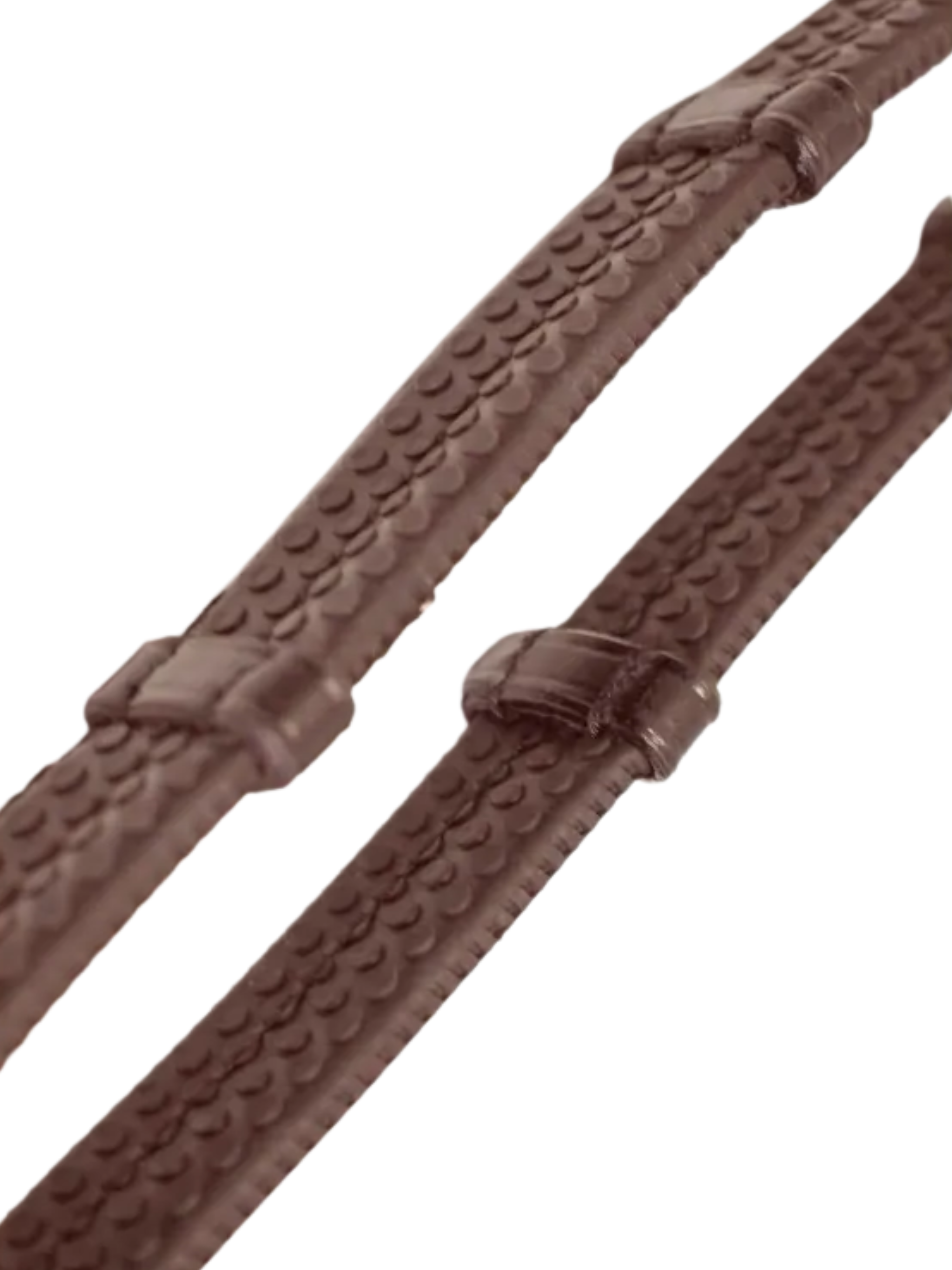 Achat Rênes Caoutchouc 16 mm avec 7 Arrêtoirs Cuir Marron