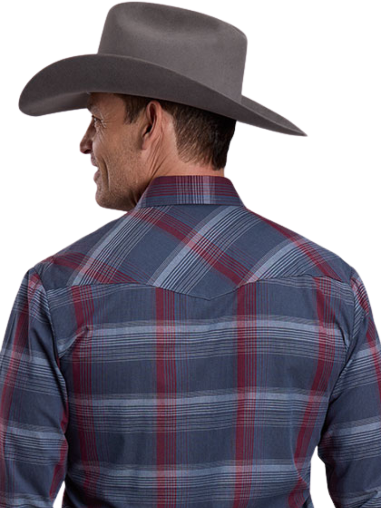 Chemise western Classics Grey/Wine Plaid - Homme