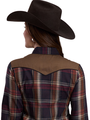 Chemise western Multi Brown Plaid - Femme