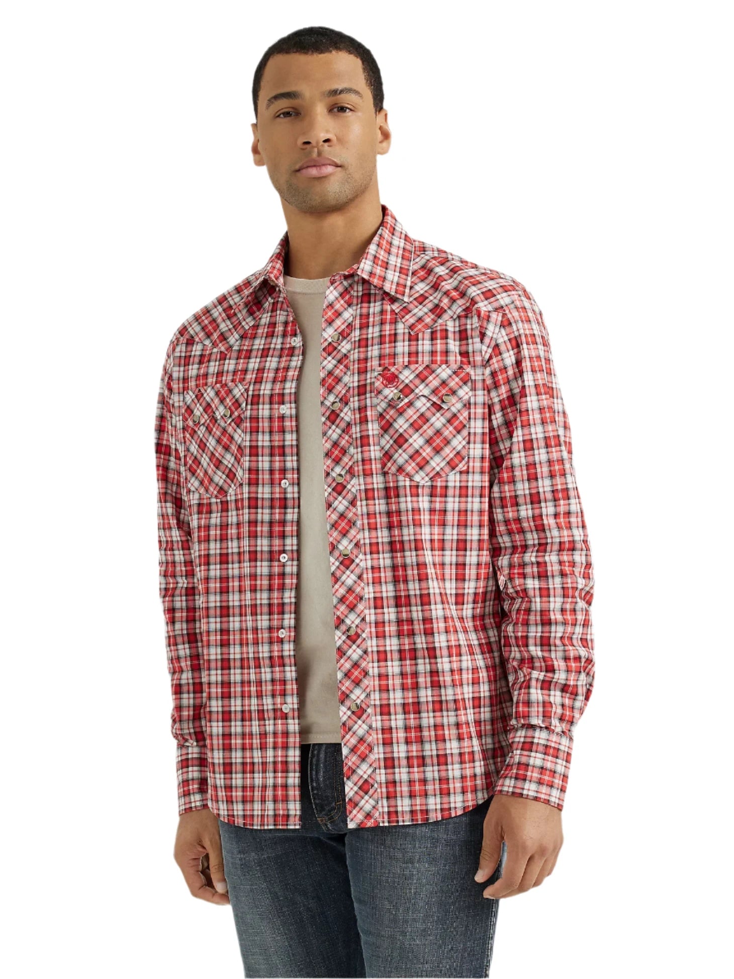 men's retro shirt in cherry plaid from wrangler