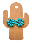 Western Turquoise Flower Earrings