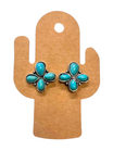 Western Turquoise Flower Earrings