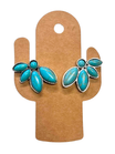 Western Turquoise Flower Earrings