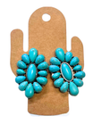 Western Turquoise Flower Earrings