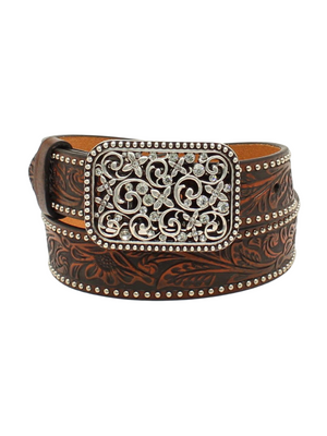 Ceinture western Fashion avec boucle florale et cristaux - Enfant