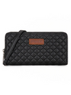 RFID quilted wallet with removable wrist strap